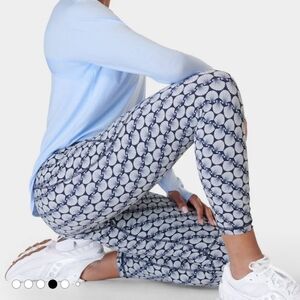 Sweaty Betty Blue Shell Print 7/8 Length Power Workout Leggings Size Small 6